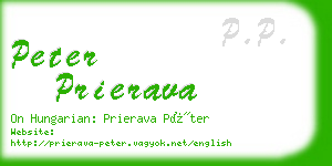 peter prierava business card